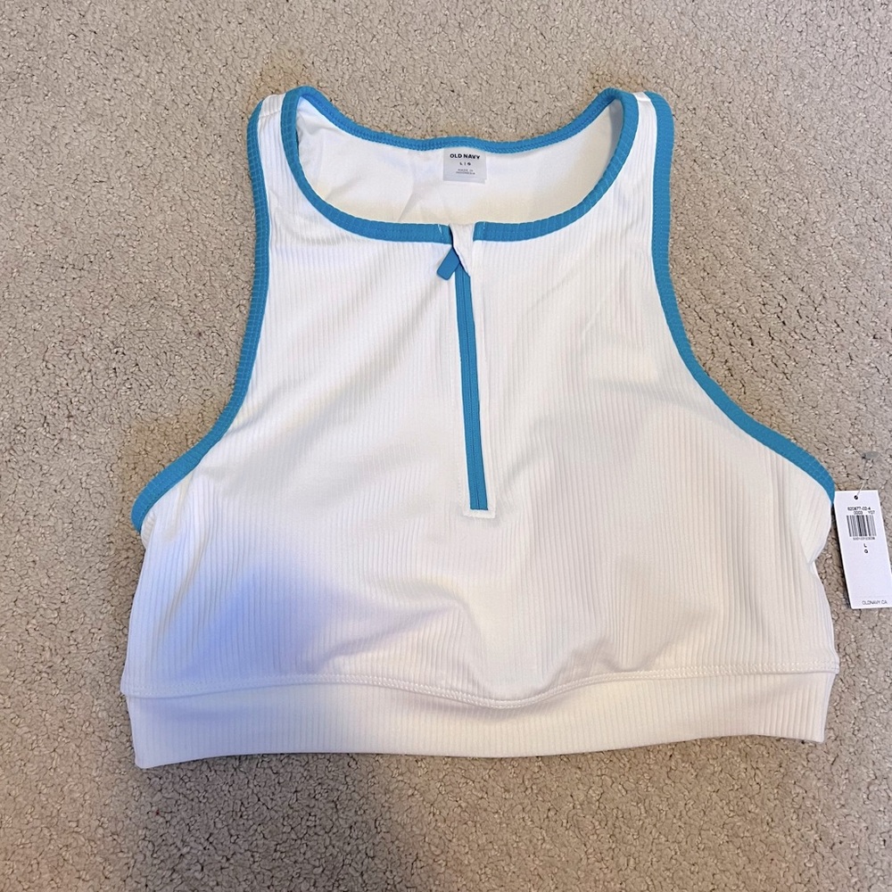Old Navy Rib-Knit Zip-Front Bikini Top - Picture 2 of 3